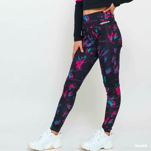 Adidas Originals Womens All Over Print Tech Leggings GC8758 Multicolor | size M